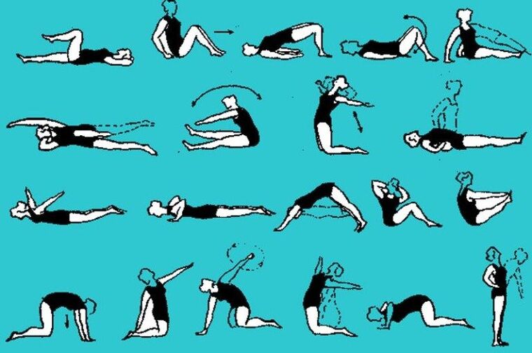 Una serie di esercizi per l'osteocondrosi